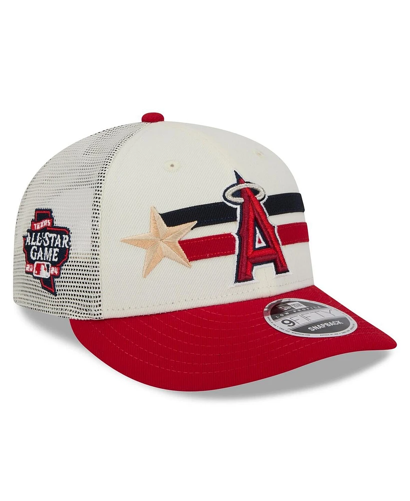 New Era Men's Cream/Red Los Angeles Angels 2024 Mlb All-Star Game Workout Meshback Low Profile 9FIFTY Snapback Hat