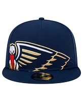 New Era Men's Navy New Orleans Pelicans Sport Night Team Shadow 9FIFTY Snapback Hat