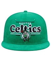 New Era Men's Kelly Green Boston Celtics Throwback Display Corduroy 9FIFTY Snapback Hat