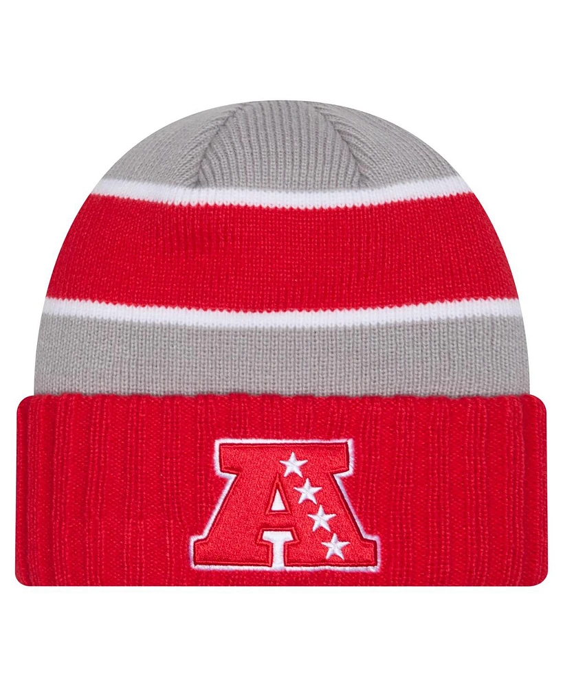 New Era Men's Red Afc 2025 Nfl Pro Bowl Cuffed Knit Hat