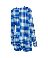 Concepts Sport Women's Royal/Red Philadelphia Phillies Ashford Plaid V-Neck Knit Romper