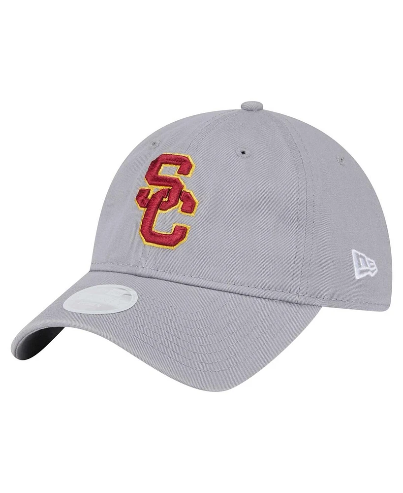 New Era Women's Gray Usc Trojans Logo 9TWENTY Adjustable Hat