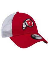 New Era Men's Red Utah Utes Trucker 9FORTY Adjustable Hat