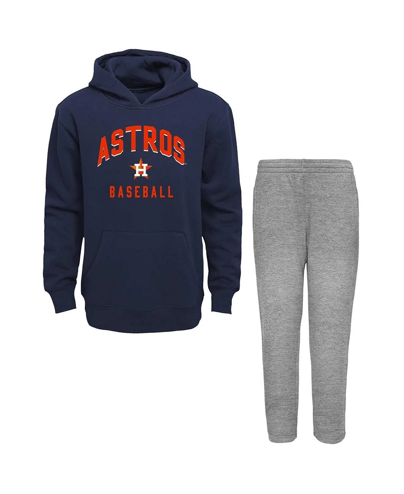 Outerstuff Baby Boys and Girls Navy/Heather Gray Houston Astros Play by Pullover Hoodie Pants Set