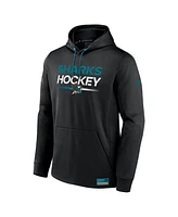 Fanatics Men's Black San Jose Sharks Authentic Pro Fleece Pullover Hoodie