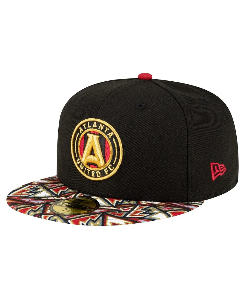 New Era Men's Black Atlanta United Fc Element Tech Pack 59FIFTY Fitted Hat