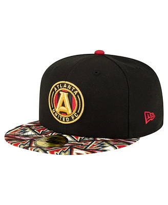 New Era Men's Black Atlanta United Fc Element Tech Pack 59FIFTY Fitted Hat