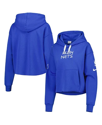 Nike Women's Royal Brooklyn Nets 2022/23 City Edition Courtside Pullover Hoodie