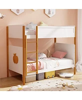 Bunk Bed with Integrated Ladder and Safety Guardrails