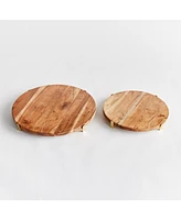 Cherie Round Stand Serving Boards Set of 2