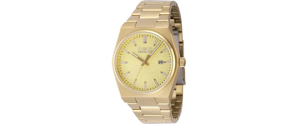 Invicta Men's Speedway Quartz 3 Hand Gold Dial Watch