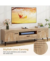 Tv Stand for 65 Inch TVs Modern Entertainment Center with Drawer 2 Storage Cabinets