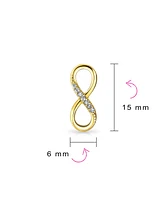 Bling Jewelry Classic Cz Cubic Zircona Stud Earrings Love Knot Infinity Sterling Silver