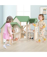 Corner Dollhouse Playset with 6 Rooms & 36 Pieces Fun Interactive Toy for Kids