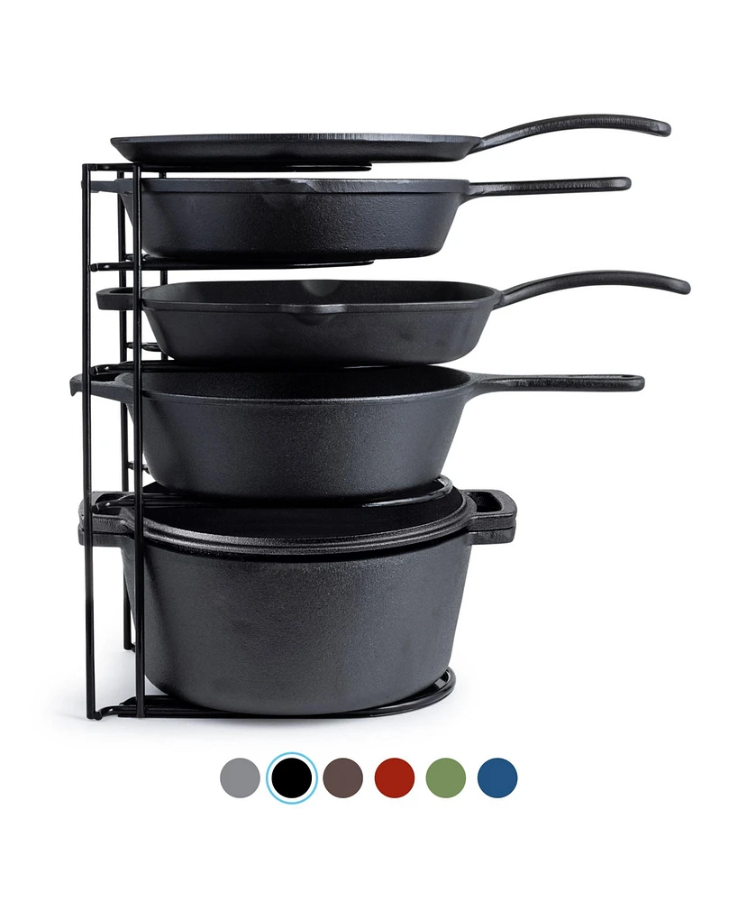 Cuisinel Heavy Duty Pots and Pans Organizer - Extra Large 5-Tier Rack - Holds Cast Iron Skillets, Dutch Oven - Durable Construction