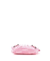 Pre-Owned Balenciaga Mini Le Cagole Giant Studs Shoulder Bag Bb Monogram Denim