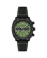 Spinnaker Men's Hull Chronograph Black Leather Strap Watch, 42mm