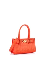 Pre-Owned Versace Small Medusa 95 Tote Embossed Leather
