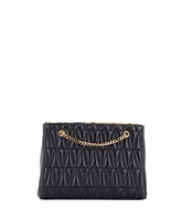 Pre-Owned Versace Small Virtus Chain Tote Quilted Leather