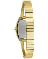 Caravelle Women's Crystal Accent Gold-Tone Stainless Steel Expansion Bracelet Watch 22mm