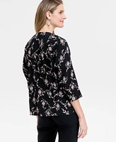 Jm Collection Women's V-Neck Slit-Sleeve Top, Exclusively at Macy's