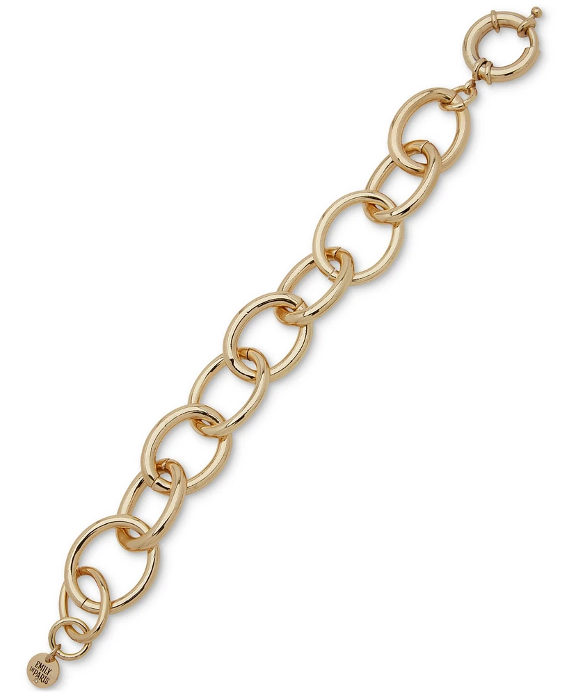 Emily in Paris Gold-Tone Chain Link Flex Bracelet