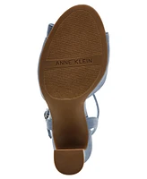Anne Klein Women's Rosy Bow Block Heel Dress Sandals