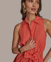Donna Karan New York Petite Linen-Blend Shirtdress