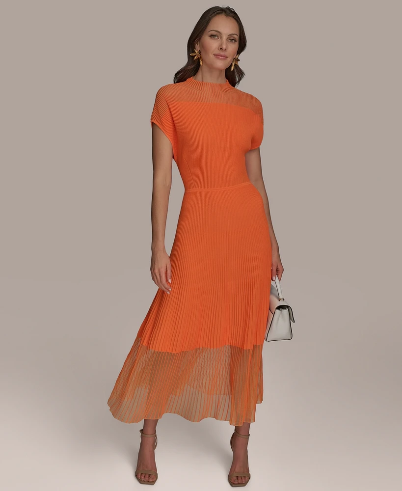 Donna Karan New York Women's Mock-Neck A-Line Dress