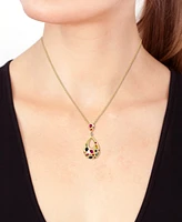 Effy Collection Diamond Accent & Multi Sapphire (1-5/8 ct. t.w.) Pendant Necklace in 14k Gold Over Silver, 17" + 1" extender