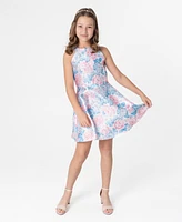 Rare Editions Big Girls Halter Floral Mikado Social Dress