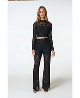 Bebe Women's Two Piece Lace Jumpsuit