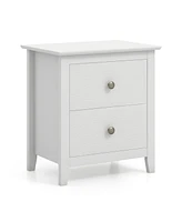Modern Nightstand with 2 Drawers for Small Spaces