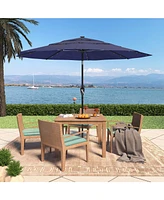 11 Ft Patio Umbrella with Solar Led lights Outdoor Tilt Large Table Market for Poolside Deck Garden Backyard, Orange