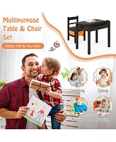 Flip-Top Kids Activity Table and Chair Set with Hidden Storage Space Fun Organized Playtime Furniture