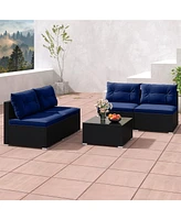 5-Piece Outdoor Patio Furniture Set with Cushions and Coffee Table Comfortable Seating for Garden or Patio