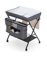Gouun Portable Adjustable Height Newborn Nursery Organizer with wheel