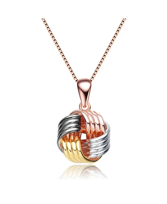Sterling Silver 18K Rose Gold Plated Knot Necklace