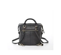 Susu The Ashley Black Leather Backpack Purse