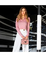 Susu The Hollywood Leather Crossbody Bag Pale Pink