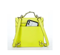 Susu Convertible Leather Backpack Purse Yellow Crossbody Bag Women's Handbag