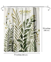 71x74 Floral Eucaliptus Shower Curtain - 100% Polyester - Water-Resistant Bath Curtain