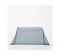 Susu Faded Denim Leather Clutch Bag Evening Purse