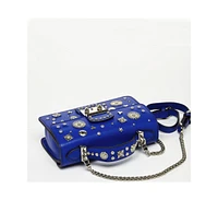 Susu The Hollywood Studded Leather Crossbody Bag Cobalt Blue