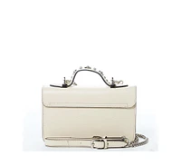 Susu The Hollywood Leather Crossbody with Studs Vanilla Custard