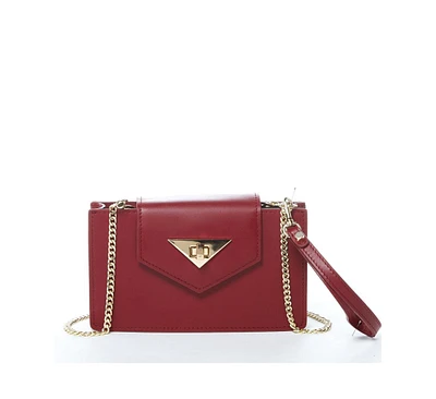 Susu The Mary Small Crossbody Leather Wristlet Burgundy