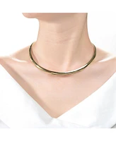 Sterling Silver 14K Gold Plated Omega Necklace