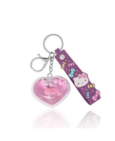 Hello Kitty Heart Liquid Keychain with Wrist Strap - Travel Gifts