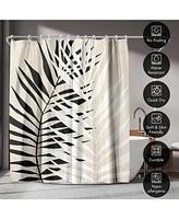 71x74 Abstract Leaf Shower Curtain - 100% Polyester - Water-Resistant Bath Curtain