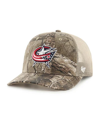 '47 Brand Men's Realtree Camo Columbus Blue Jackets Logo Trucker Adjustable Hat